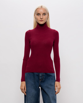 Dolce&Gabbana Burgundy ribbed cashmere turtleneck FXW95TJBW25