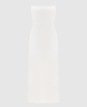 SSHEENA Allacciami white midi dress with linen 26SSALLACCIAMITS26012A8