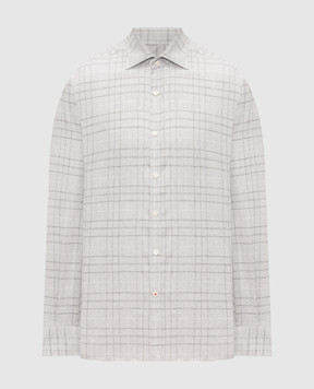 ISAIA Gray checkered shirt CAM088C1206