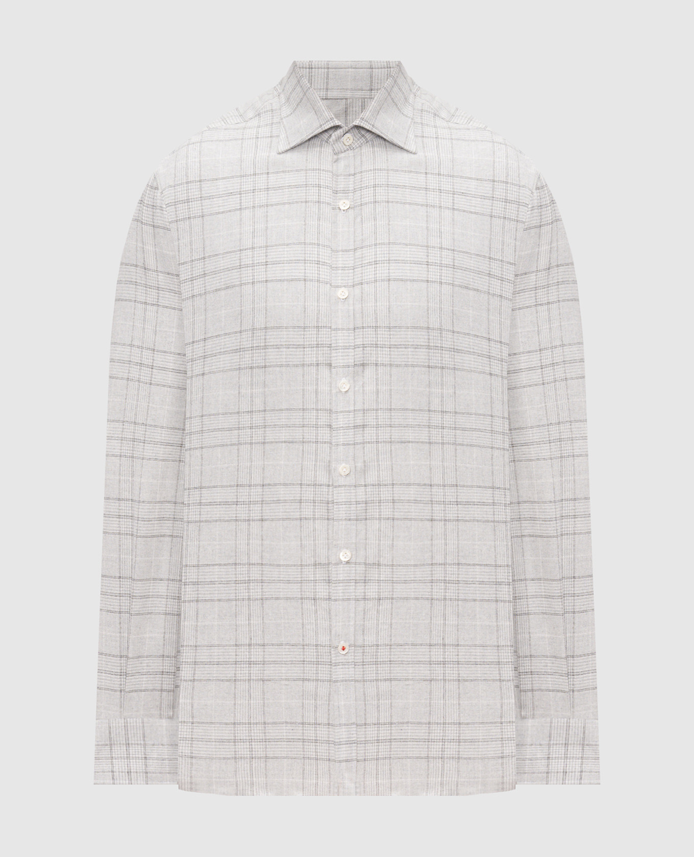 Gray checkered shirt ISAIA