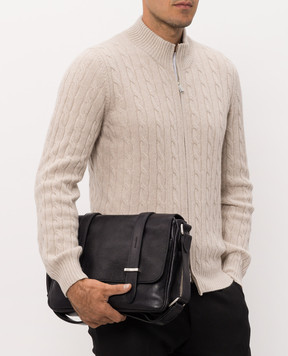 Orciani Jones black leather bag P00758LGN