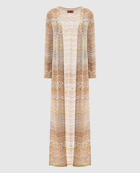Missoni Beige elongated cardigan with sequins S26SM0HBK01H9