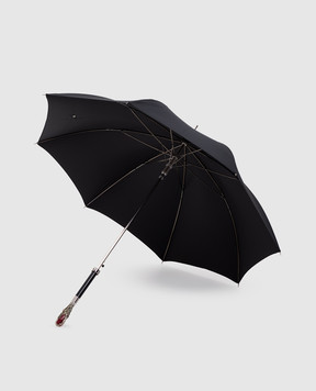 Pasotti Luxury Red Gem Black Cane Umbrella OMITUO478RASO67681
