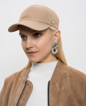 Agnona Beige cap with linen and silk AK0902XU2108