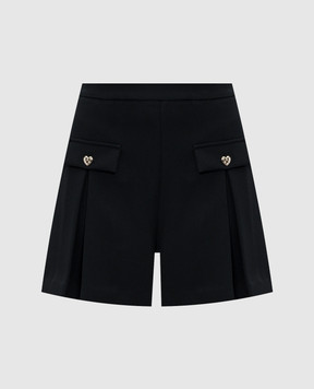 Twinset Black shorts with logo 262TP2042