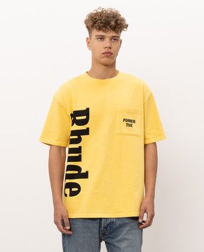 Rhude Yellow T-shirt with pocket RHPF26TT13012