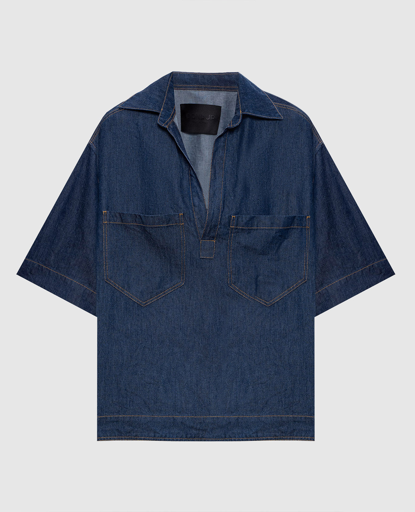 Blue denim-effect top