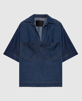 Dondup Blue denim-effect top DC458DF0266DMC4