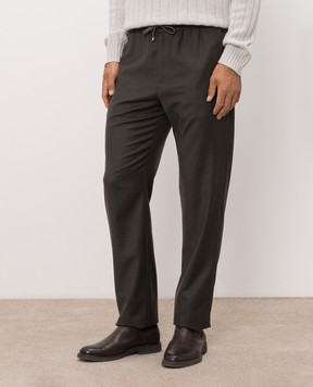 Agnona Khaki wool trousers T710U6YU1142