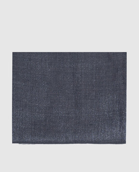 Brunello Cucinelli Blue stole with cashmere and silk with lurex MSCDAR097P