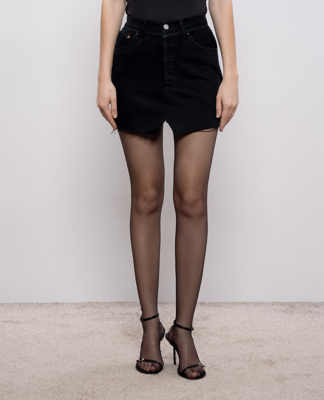 Black denim mini skirt Vetements 3