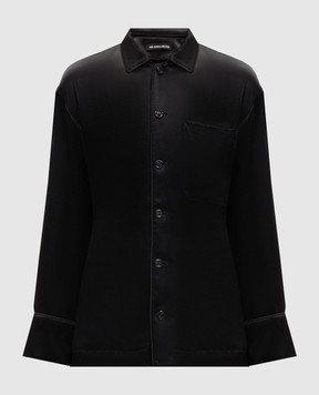 Ann Demeulemeester Coby Relaxed Lounge black blouse B0014007FA734
