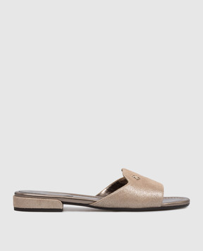 Jimmy Choo Dina brown suede flip-flops with lurex DINAFLATSHS