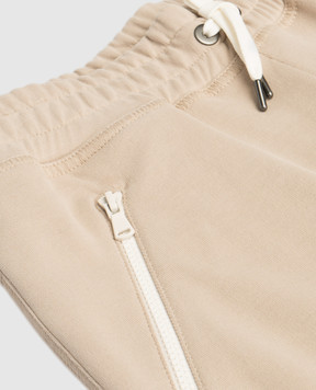 Brunello Cucinelli Children's beige track pants with lapels BN05NE632C