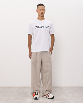 Off-White White T-shirt with textured logo 44MAA16MF26J005