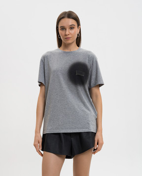 Maison Margiela MM6 Grey melange T-shirt with spray print S52GC0364M20048