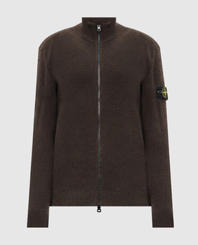 Stone Island Brown wool cardigan L2S155100023S00B4
