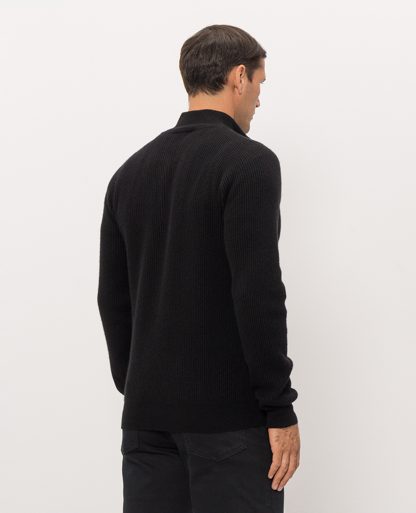 Black cashmere jumper with zipper Peserico 4