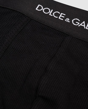 Dolce&Gabbana Black ribbed boxer briefs with logo M4C13JONN96