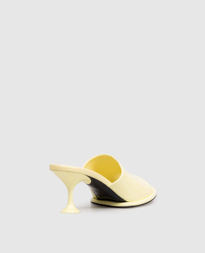 Sergio Rossi Orb Yellow Patent Leather Mules B13591MMVV37