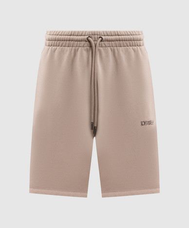 Beige Heraldic Arrow Shorts