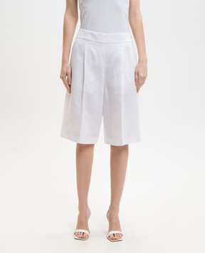 Agnona White linen Bermuda shorts T81103XU3049