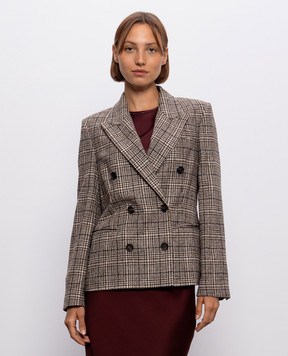 Brunello Cucinelli Double-breasted alpaca wool check jacket MG5577359P