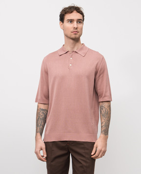 ISAIA Pink silk polo shirt MG8262Y0470