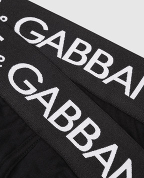 Dolce&Gabbana Set of black briefs with logo pattern M9D69JONN97