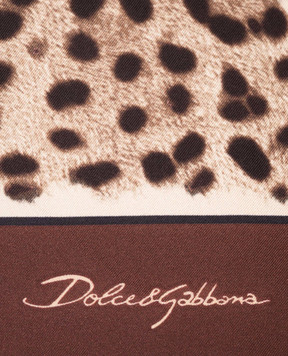 Dolce&Gabbana Beige leopard print silk scarf FN090RGDBYX