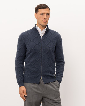Enrico Mandelli Blue cashmere cardigan 4K075A5718