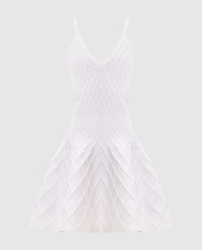Balmain White dress with textured pattern HF1R2927KK20