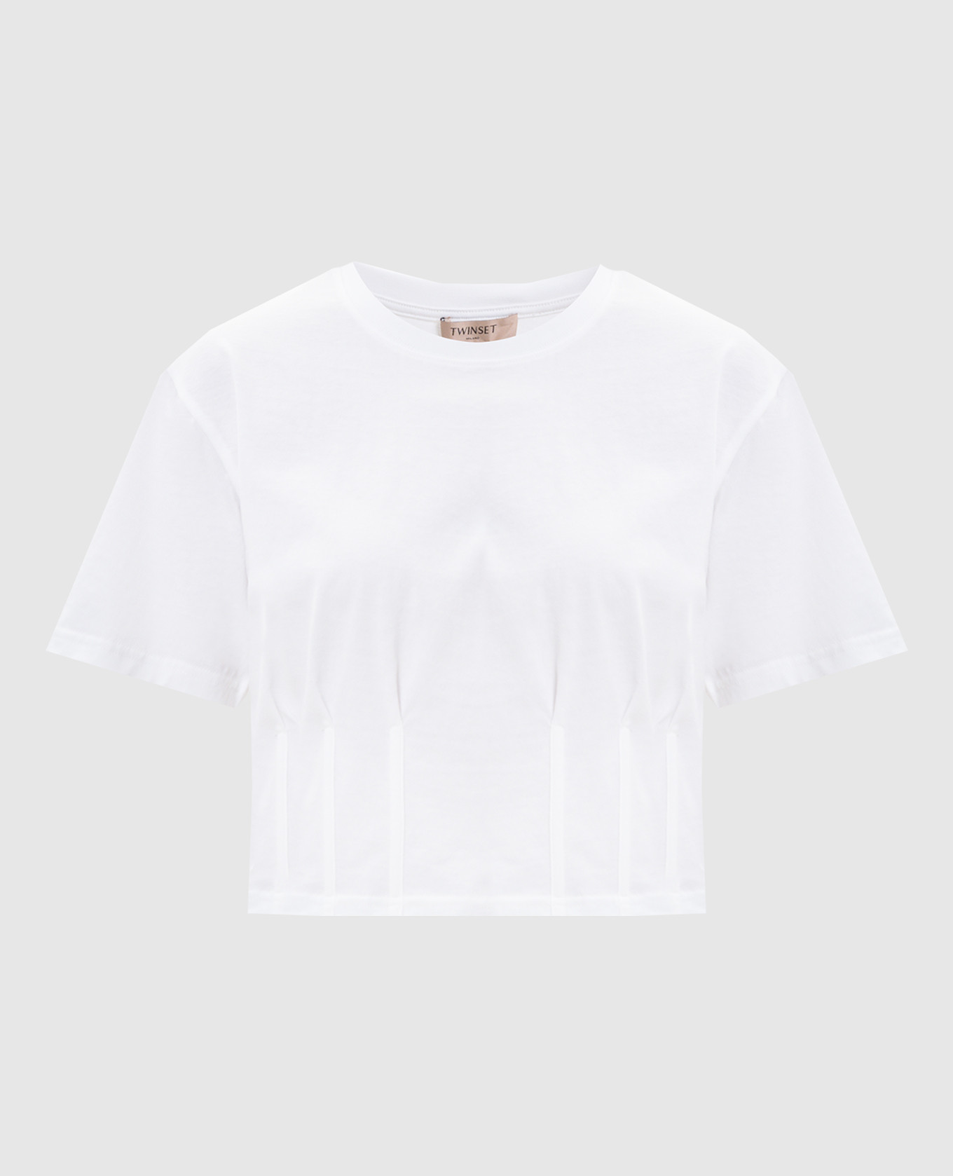 

White cropped corset style T-shirt Twinset