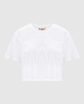 Twinset White cropped corset style T-shirt 261TT2440
