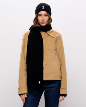 Ami Paris Black wool hat UBO006018w