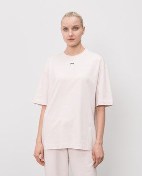 Off-White Pink T-shirt with Paint Arrow logo print 44MAA120S26J00R