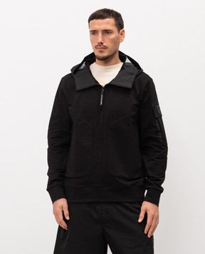 C.P. Company Metropolis Black jacket with logo LSS016A006452M