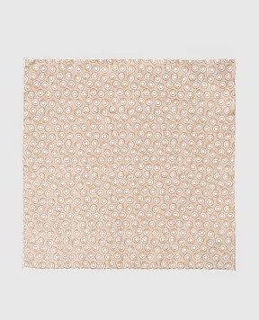 Brunello Cucinelli Beige silk polka dot scarf MX8720091