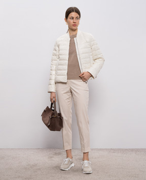 Peserico Brown top with linen S99138F0709056