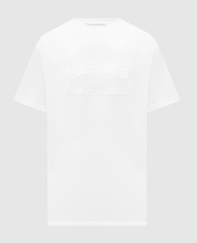 Iceberg White T-shirt with logo embroidery F0406325