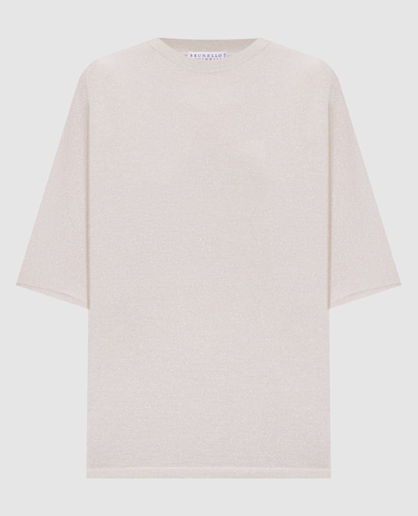 

Beige cashmere and silk top with lurex Brunello Cucinelli