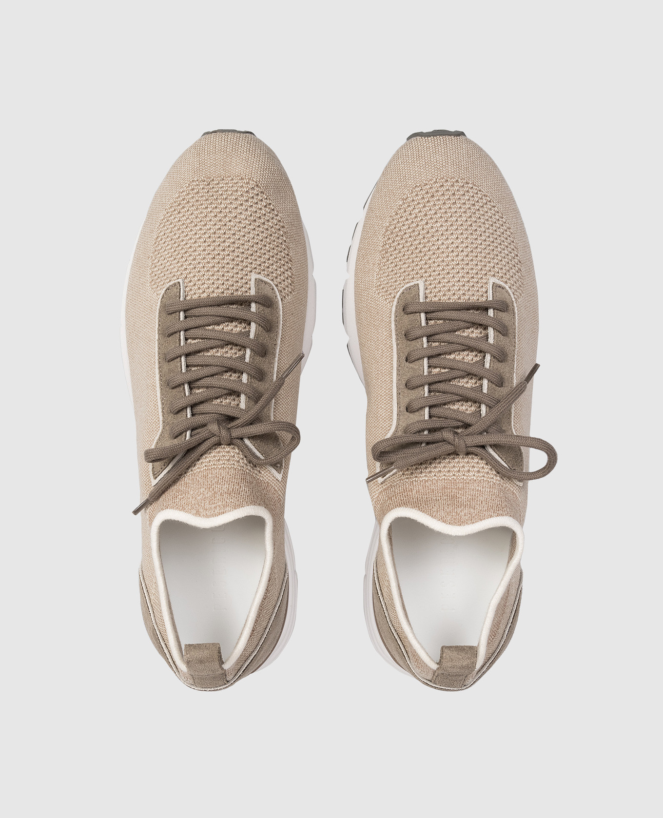 

Beige combination sneakers with logo print Peserico