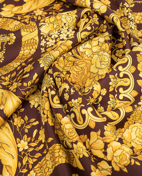Versace Brown silk scarf with Barocco print 10016001A04577