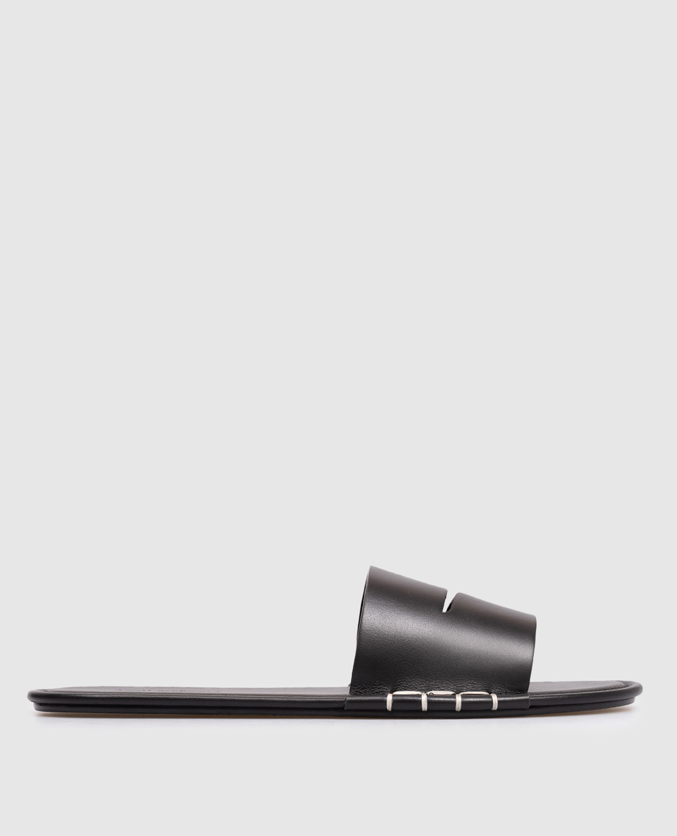 

Black leather flip-flops JW Anderson