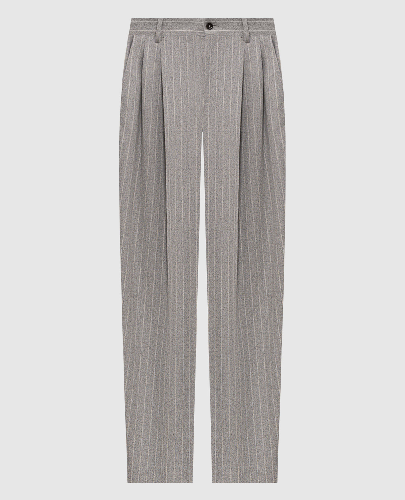 Pantaloni di lana a righe grigie