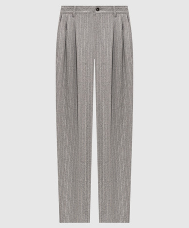 Graue gestreifte Wollhose