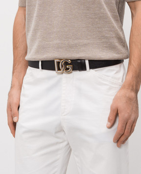 Dolce&Gabbana Black leather belt with DG monogram BC4941AG651
