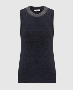 Peserico Dark gray ribbed T-shirt A08506J0B5669