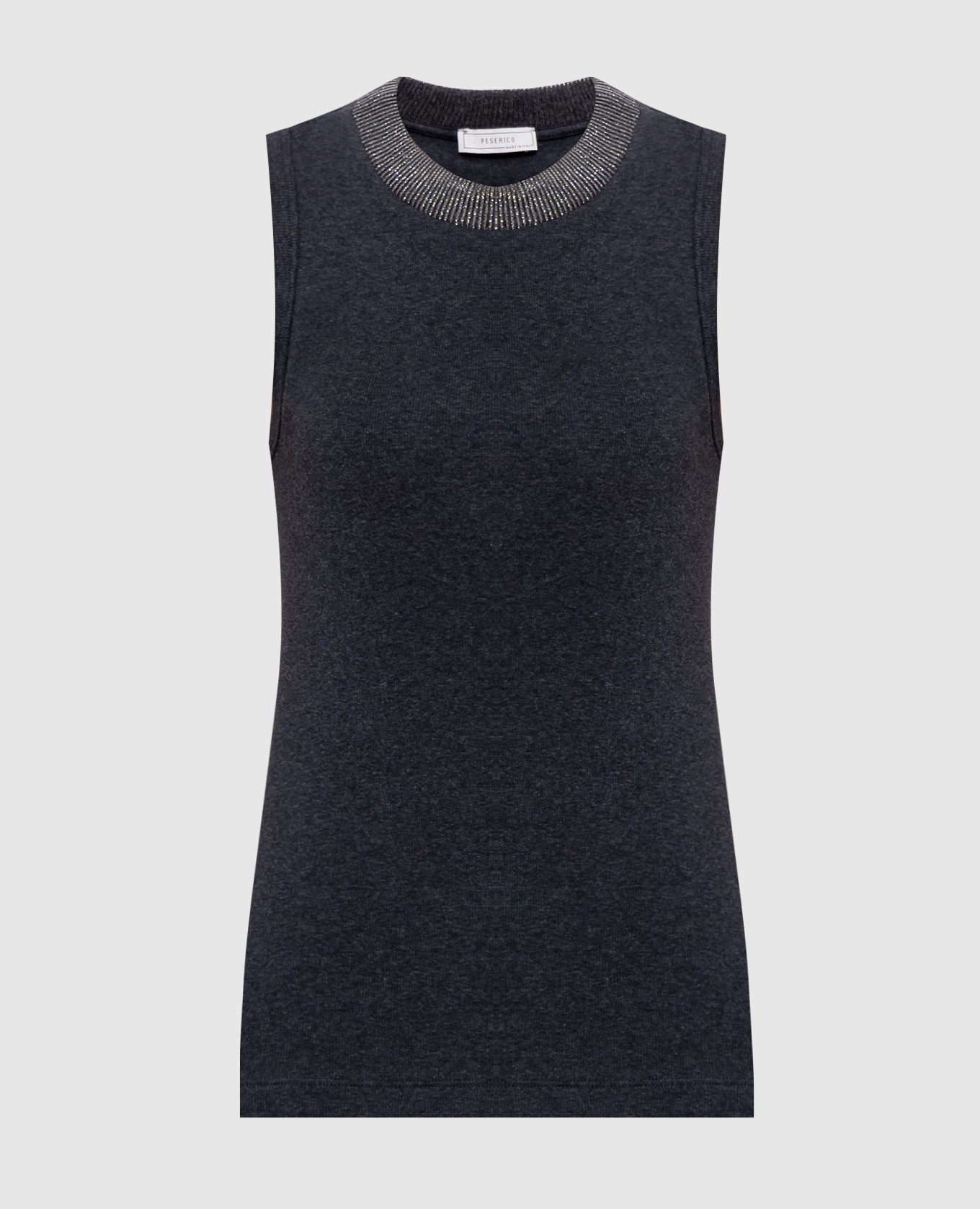 Dark gray ribbed T-shirt