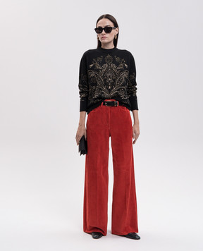 Momoni Aoki red corduroy pants MOPA04231PM